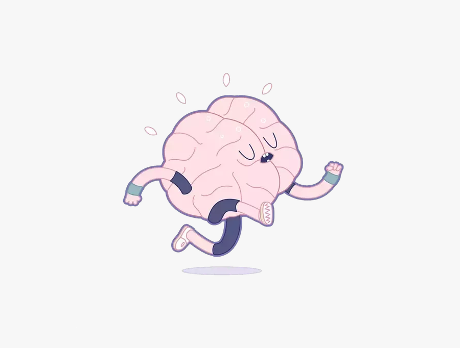 Mind Clipart Working Memory - Brain Running Illustration, Transparent Clipart