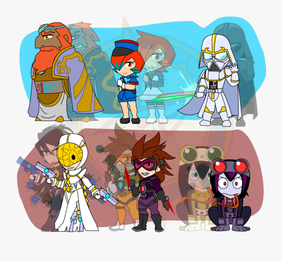 Assorted Chibis Hero Villain - Cartoon, Transparent Clipart