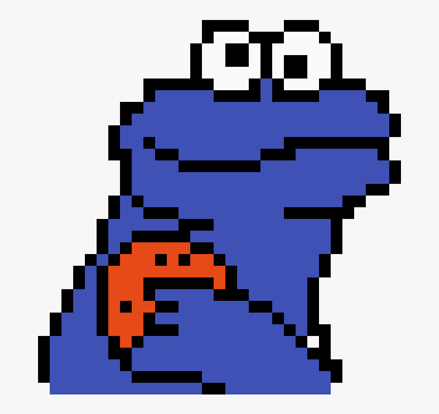 Cookie Monster Pixel Art, Transparent Clipart