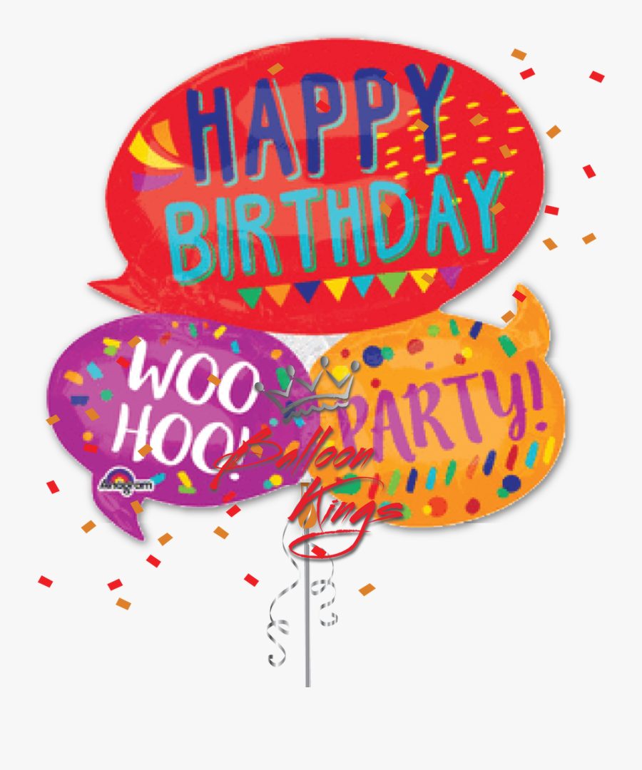 Happy Birthday Bubbles, Transparent Clipart