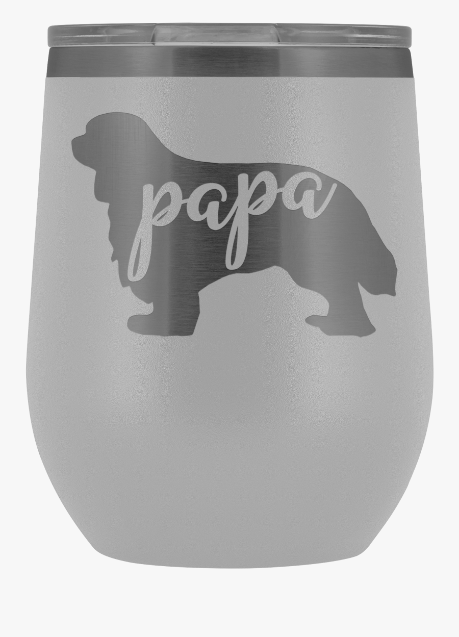 Cavalier King Charles Spaniel Papa Wine Tumbler With - Tumbler, Transparent Clipart