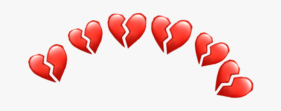 #heartbroken #crown #heartcrown #broken #sticker #freetoedit - Broken Heart Emoji Crown Png, Transparent Clipart