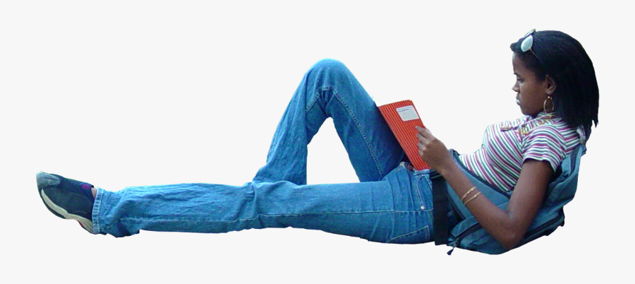 Person Laying Down Reading, Transparent Clipart