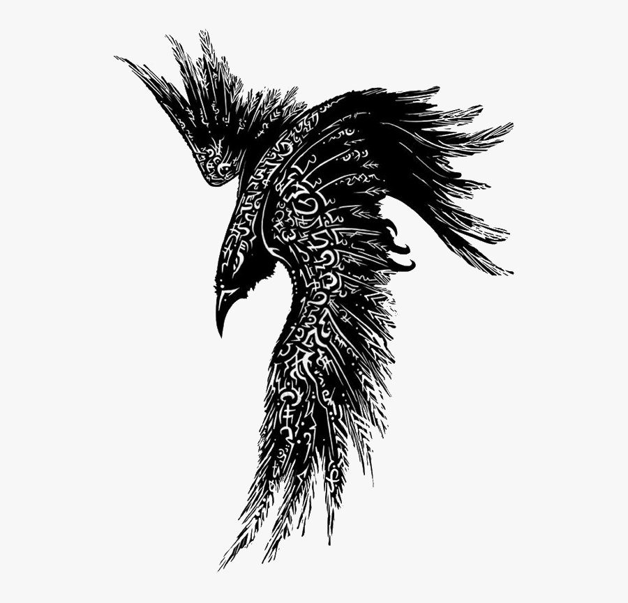 Raven Clipart Tumblr Transparent - Celtic Raven Tattoo, Transparent Clipart