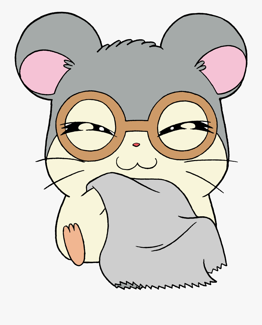 Dexter The Hamtaro Wiki - Hamster Cartoon With Glasses, Transparent Clipart