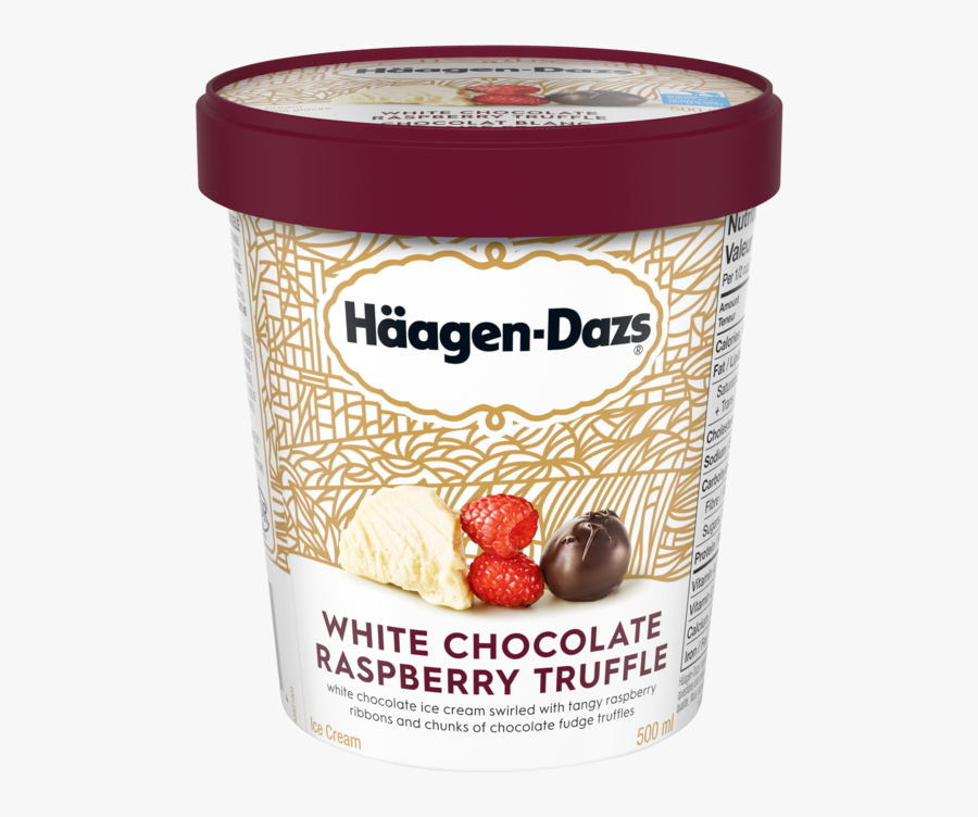 Transparent White Chocolate Png - Haagen Daz Ice Cream White Chocolate Raspberry Truffle, Transparent Clipart