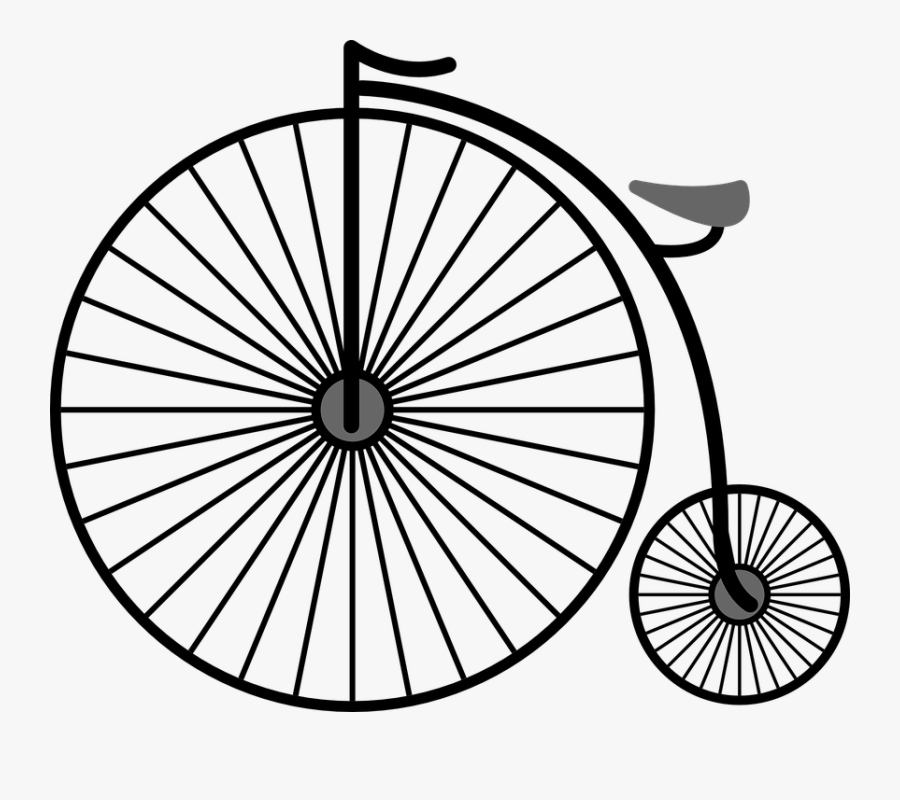 Penny Farthing, High Wheel Bicycle, High Wheeler - Penny Farthing Bicycle Drawing, Transparent Clipart