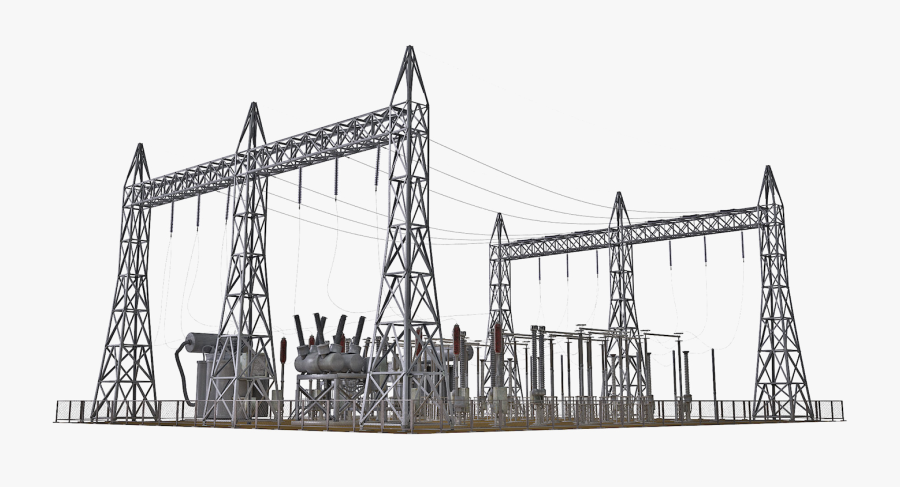 Substation Electric Power Electricity Industry High, Transparent Clipart