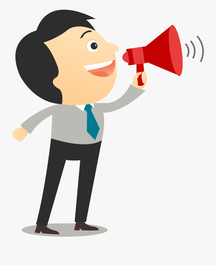 Person With Megaphone Png, Transparent Clipart