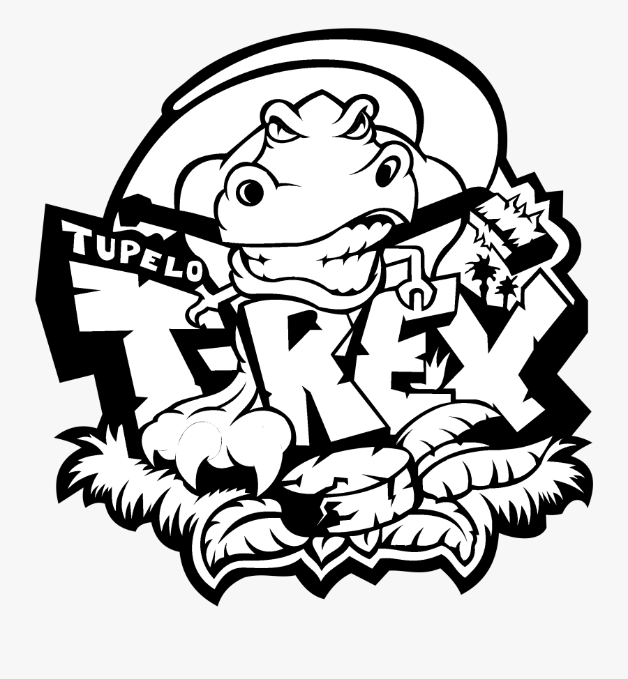 Tupelo T Rex Logo Black And White - Tupelo T Rex, Transparent Clipart