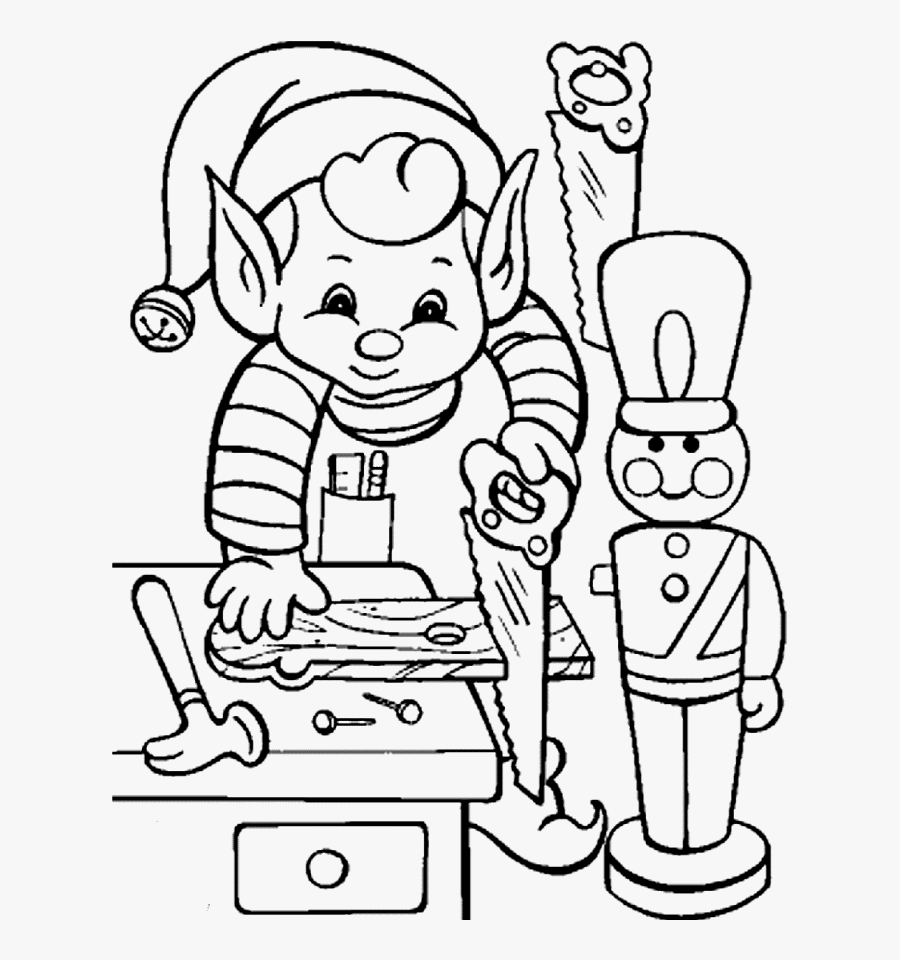 Christmas Coloring Pages Of Elves Christmas Elf On, Transparent Clipart
