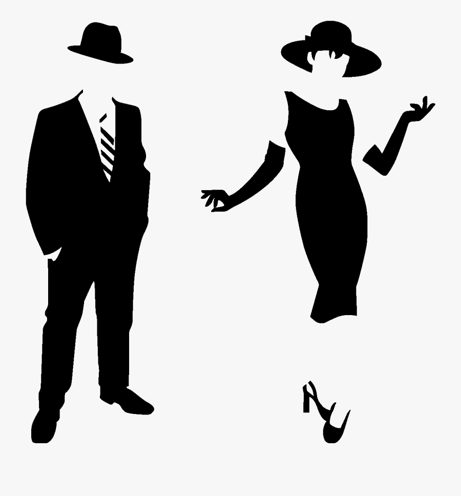 Hollywood Clipart Silhouette - Fancy Man And Woman Silhouette, Transparent Clipart