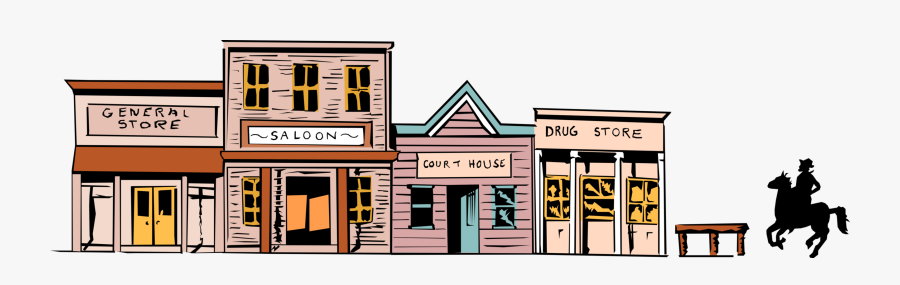West Town Image Illustration Of Western - Cartoon Old West Town, Transparent Clipart