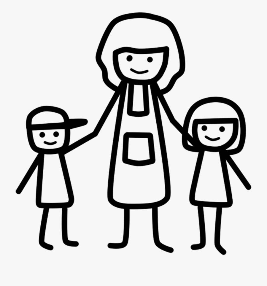 Mom And Two Kids Clipart, Transparent Clipart