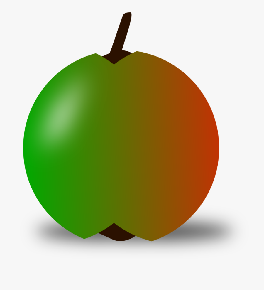 Red And Green Apple - Portable Network Graphics, Transparent Clipart