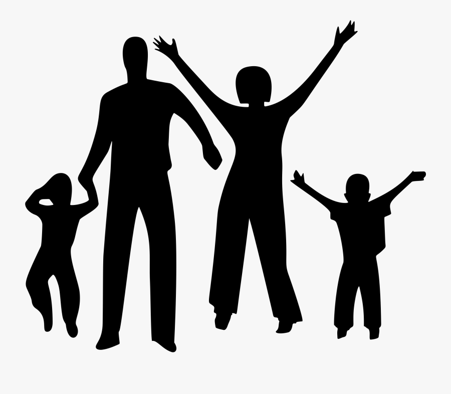 Family Clip Art - Happy Family Silhouette Png , Free Transparent