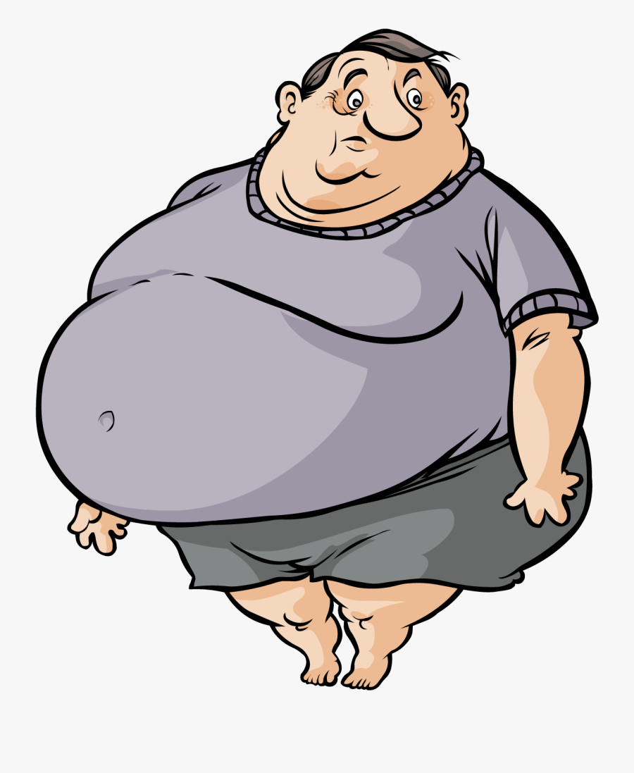 Cute Cartoon Fat Man Free Transparent Image Hq Clipart - Fat Cartoon Guy Png, Transparent Clipart