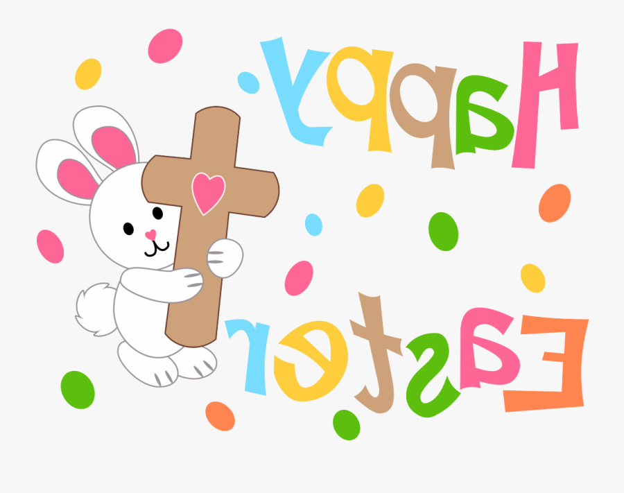Happy Easter Bunny, Easter Cross, Cross Flag, Jesus - Happy Easter Bunny And Cross, Transparent Clipart