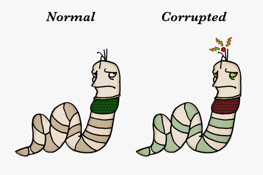 Concept Art For A Digital Bookworm In Two Colour Schemes, - Cartoon, Transparent Clipart