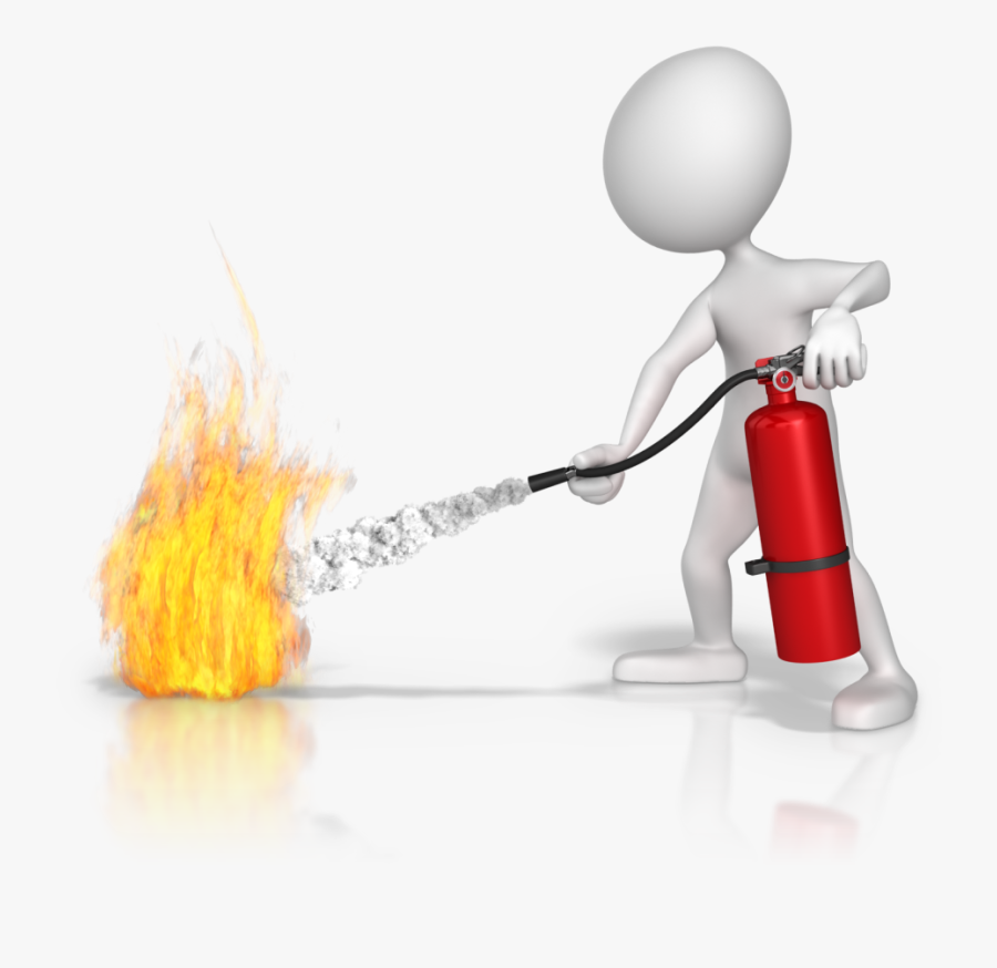 Extinguisher Png - Fire Extinguisher Use Cartoon, Transparent Clipart