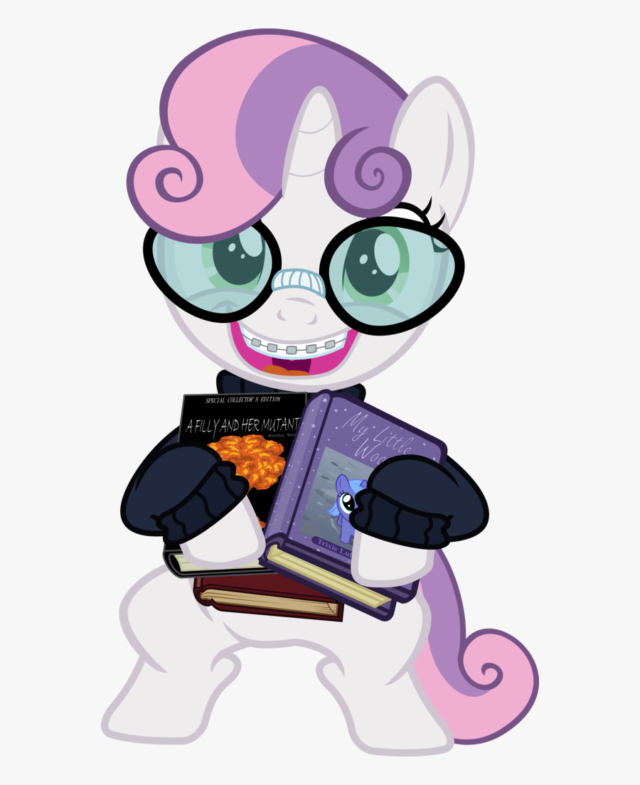 Bookworm Clipart Nerd - Sweetie Belle Y Spike Deviantart, Transparent Clipart