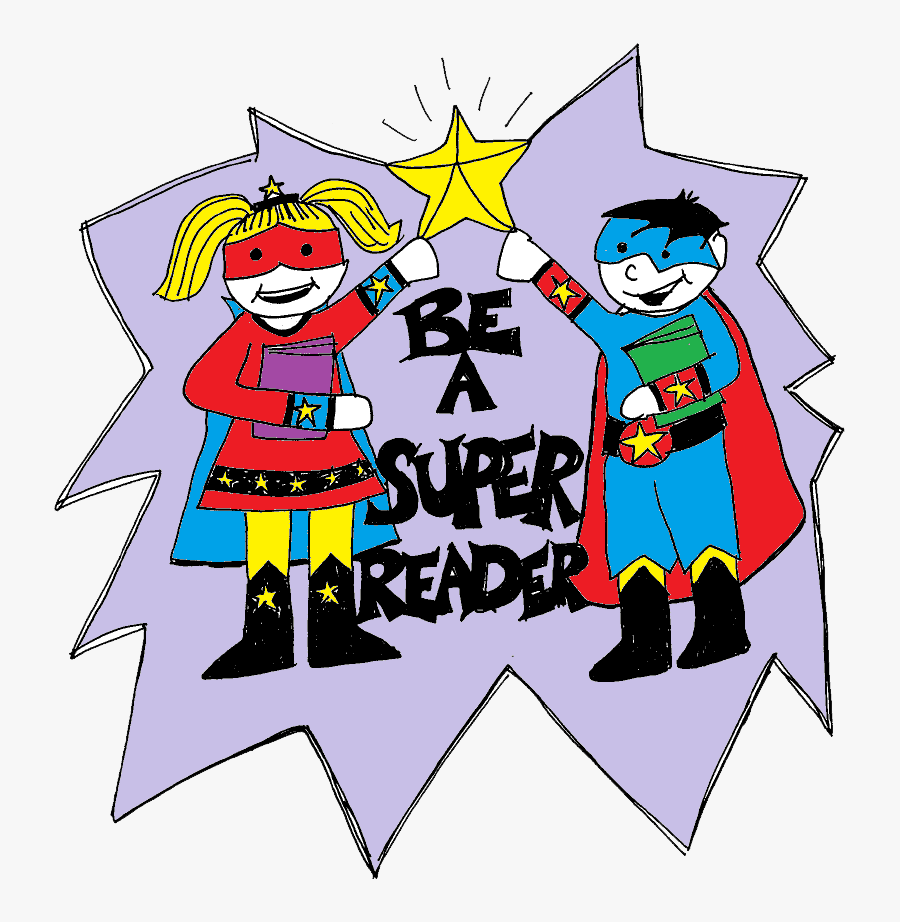 Bookworm Clipart Super Reader - Superhero Reader Clip Art, Transparent Clipart