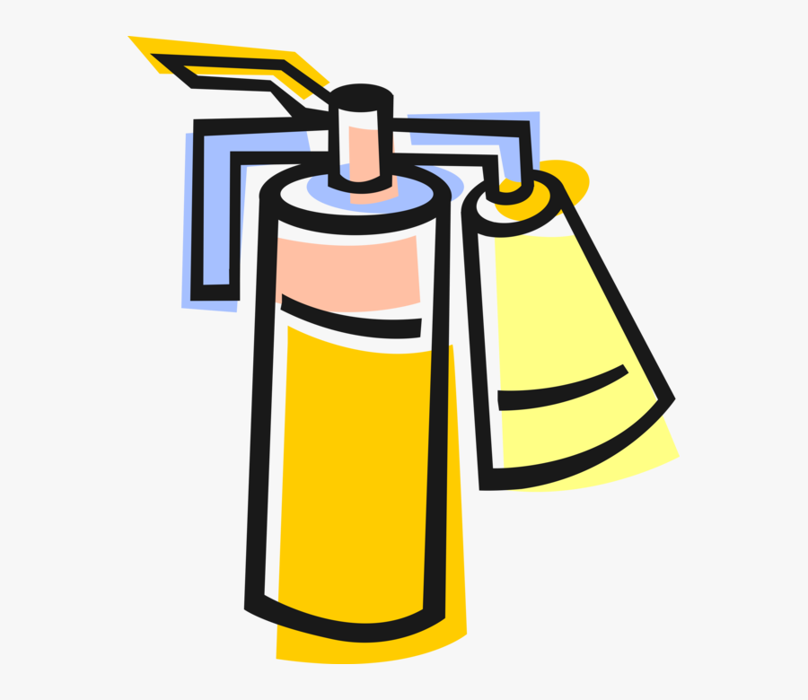 Vector Illustration Of Handheld Cylindrical Fire Extinguisher, Transparent Clipart