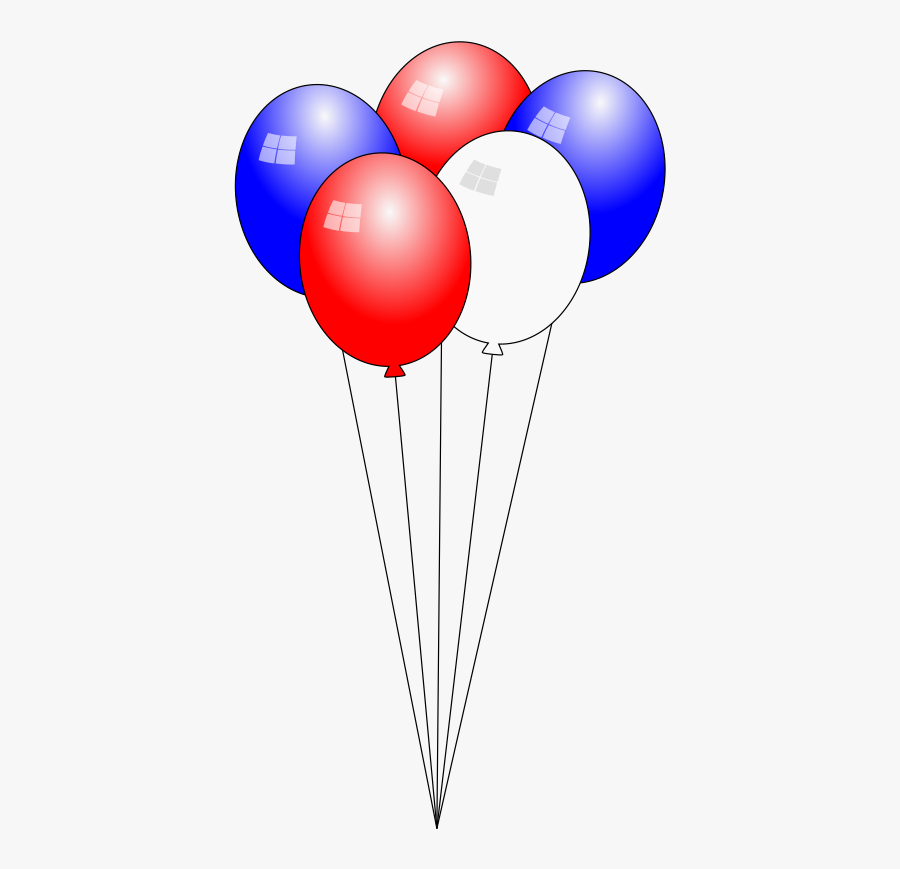 Fourth Of Balloons Transparent - Red White And Blue Balloons Clip Art, Transparent Clipart