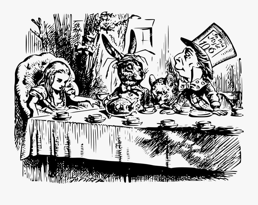 File - Teaparty - Svg - Wikimedia Commons - Mad Hatters Tea Party, Transparent Clipart