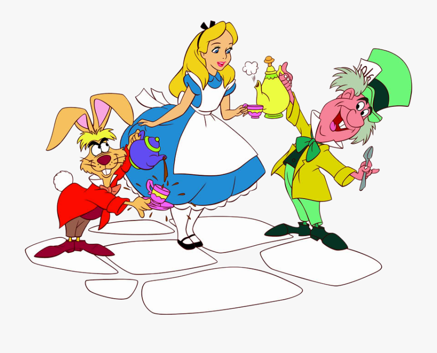 Alice In Wonderland Group Clipart - Disney Alice Mad Hatter, Transparent Clipart