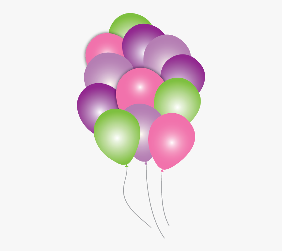 Fairy Party Pack Just - Pink Purple And Green Balloon, Transparent Clipart