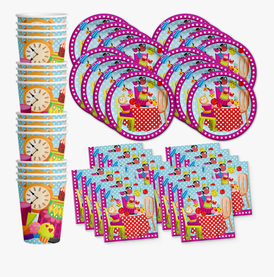 The Mad Hatter Tea Party Birthday Party Tableware Kit - Bowling Party Supplies, Transparent Clipart