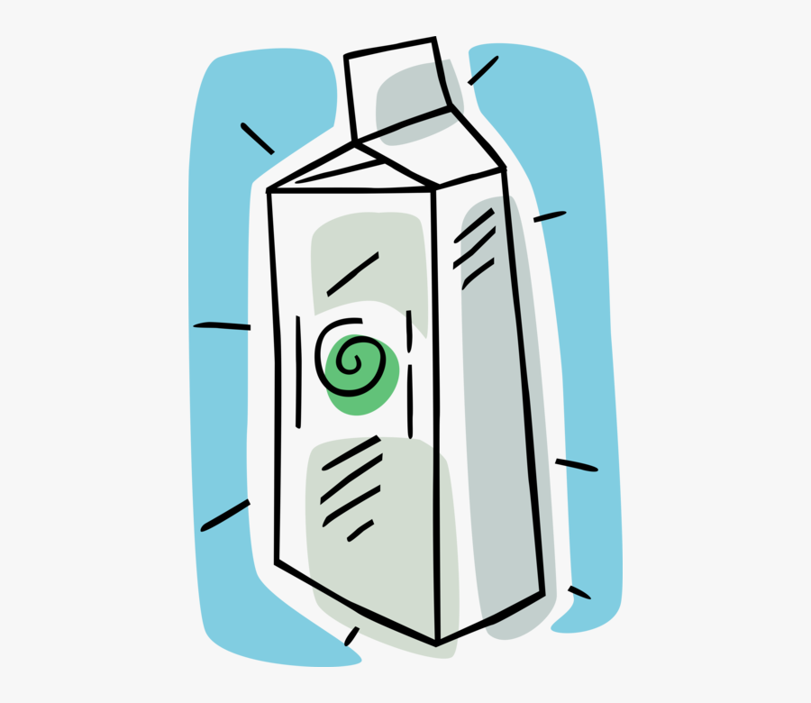 Vector Illustration Of Dairy Milk Carton Container, Transparent Clipart