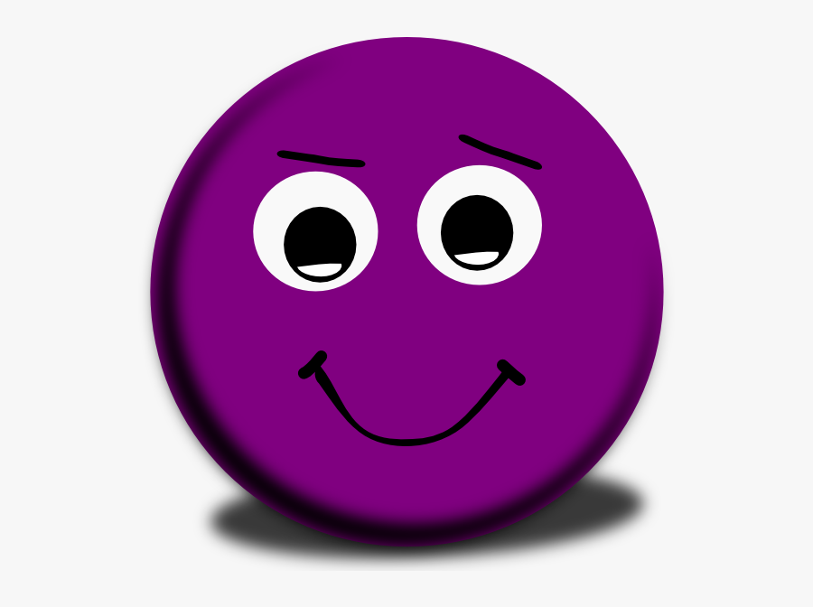 Purple Winking Smiley Face Clip Art - Purple Happy Face Emoji, Transparent Clipart