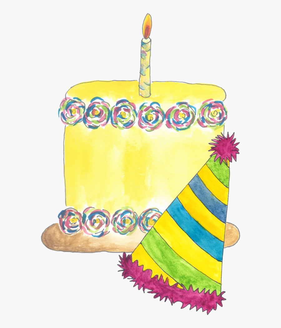 Image Of Cake And Hat - Child Art, Transparent Clipart