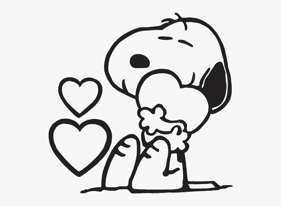 Snoopy With Hearts, Transparent Clipart