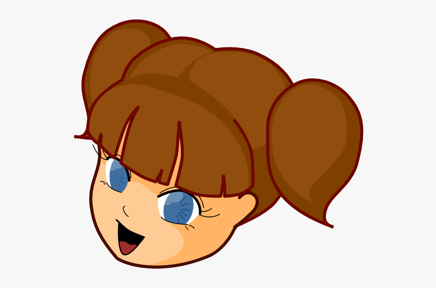 Brown Hair Clip Art Girl, Transparent Clipart