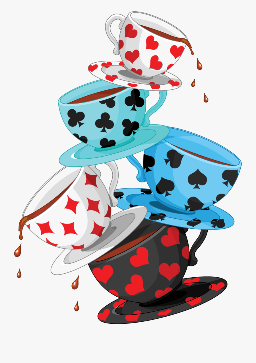 Clip Art Keyhole Alice In Wonderland - Cartoon Mad Hatter Tea Cups, Transparent Clipart