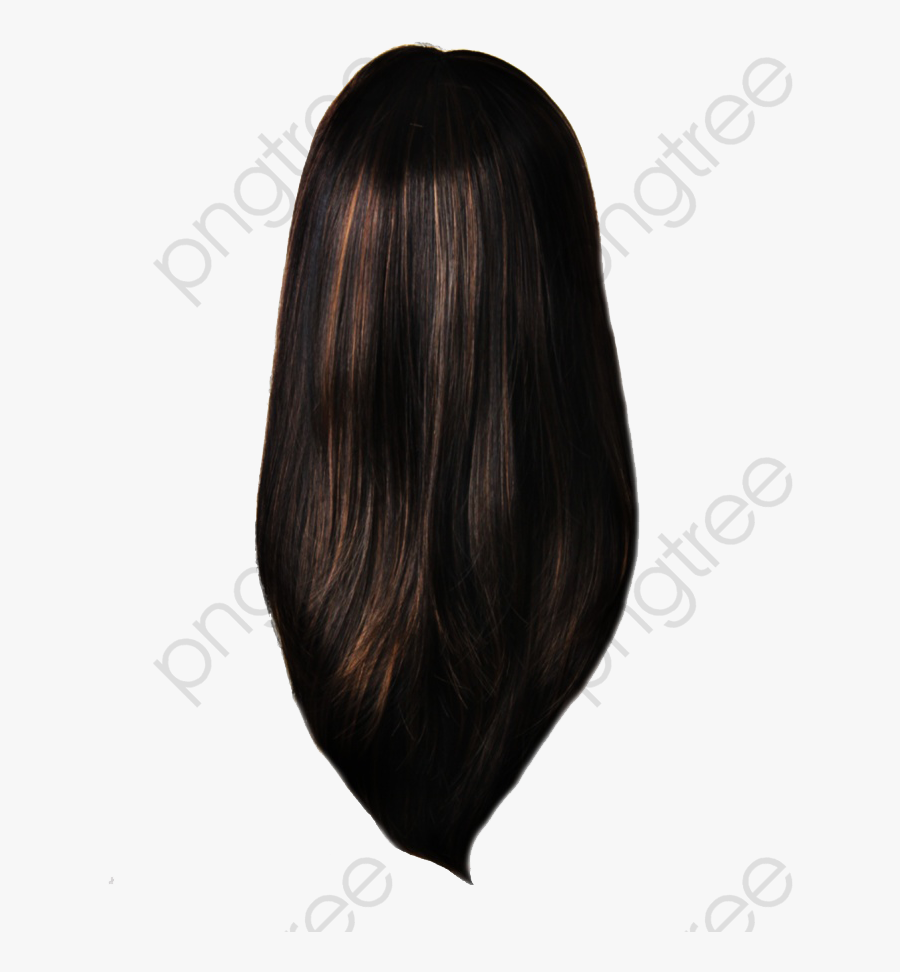 Straight Black Hair Clipart - Lace Wig, Transparent Clipart
