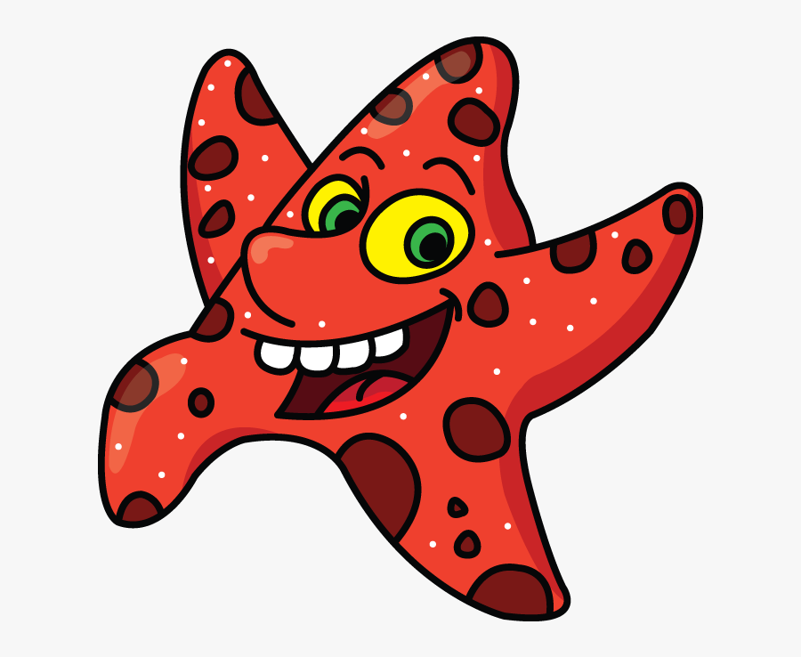 How To Draw A Starfish For Kids - Drawing Of Aquatic Animal, Transparent Clipart