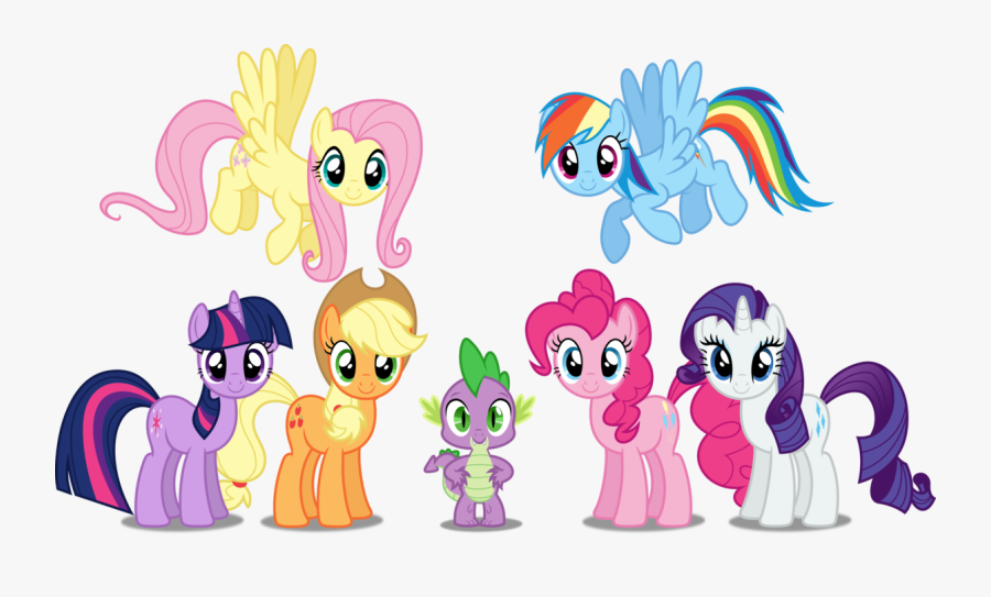 Mlp Mane 6 And Spike, Transparent Clipart