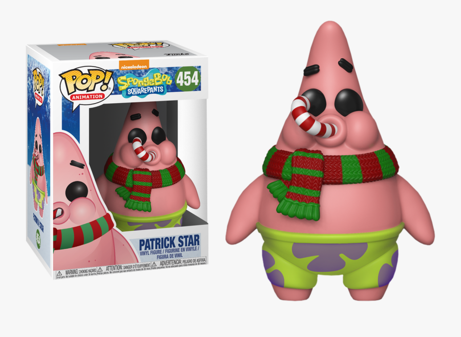 Patrick Star Christmas Holiday Pop Vinyl Figure - Pop Spongebob, Transparent Clipart