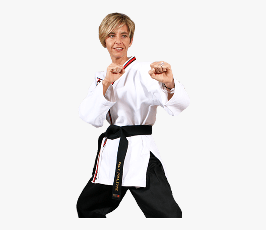 Adult Woman In Ready Stance - Karate, Transparent Clipart