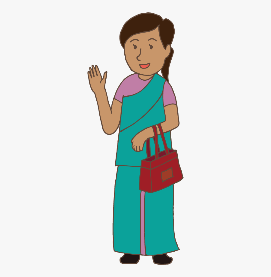 Indian Woman - Indian Lady Cartoon Png , Free Transparent Clipart