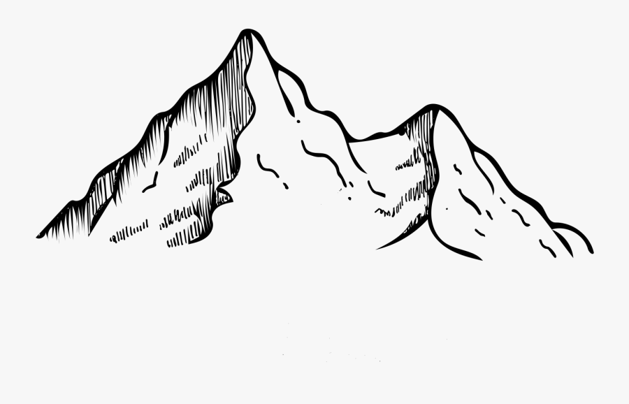 Mountain Range Line Drawing, Transparent Clipart
