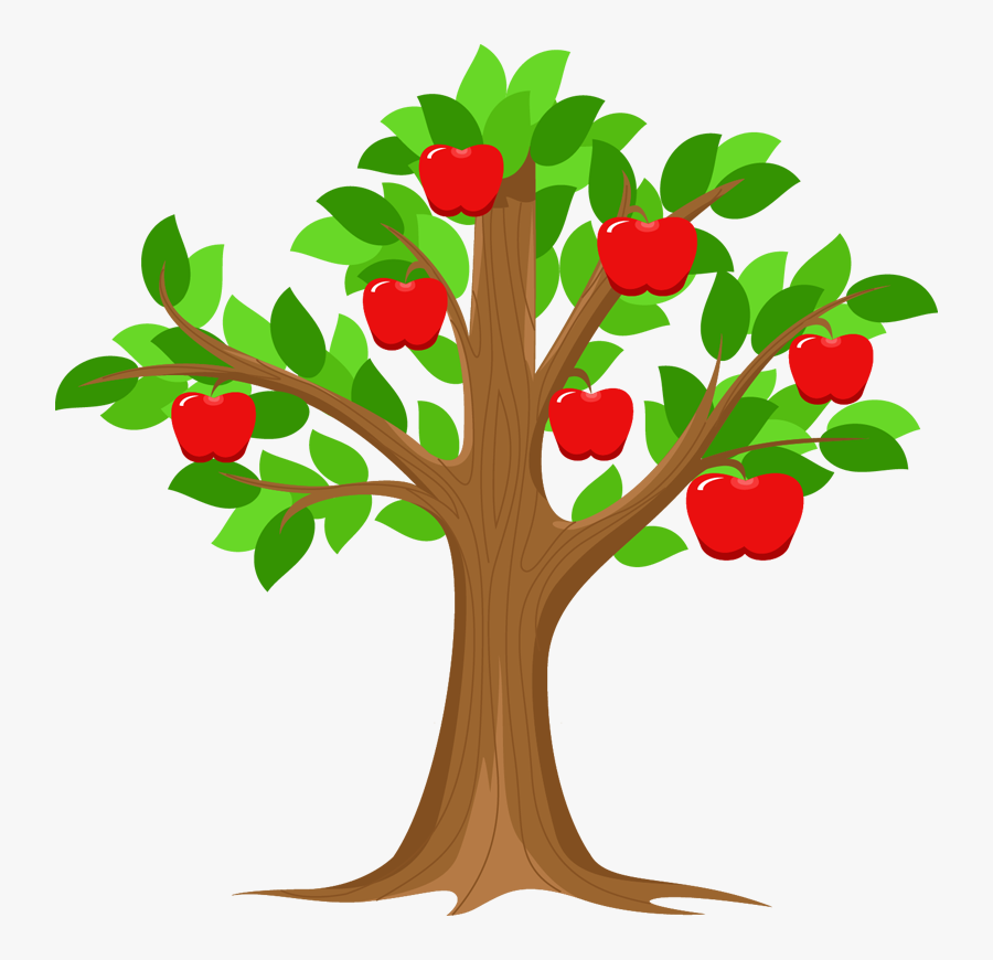 Branch Apple Id Tree Clip Art - Cartoon Apple Tree Clipart, Transparent Clipart