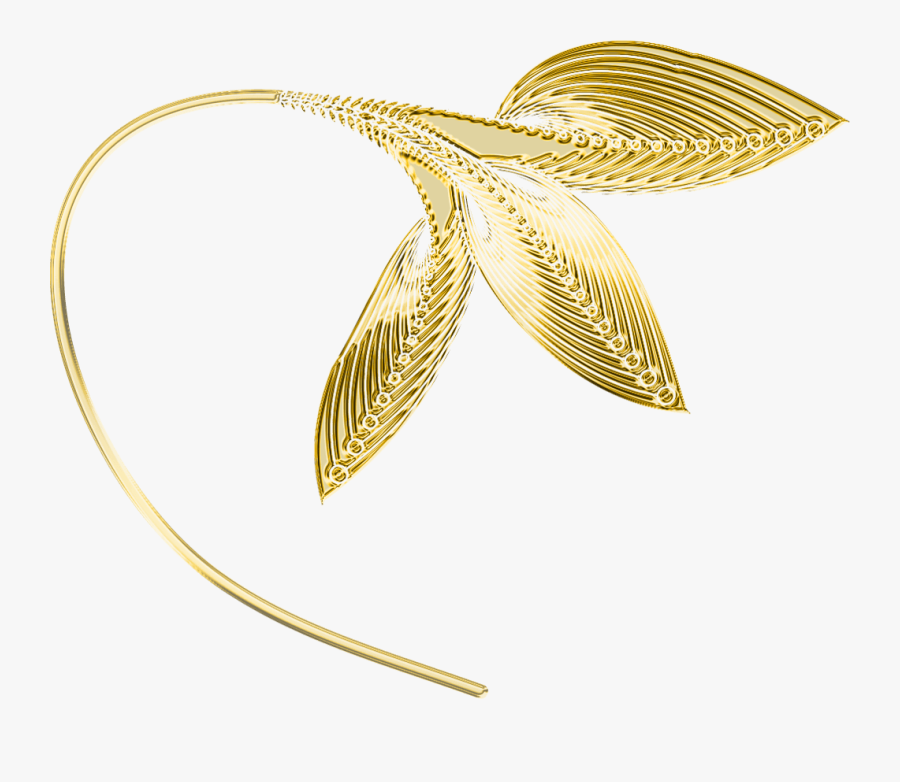 Gold Decorative Leaves Png Clipart - Gold Leaf Transparent Background, Transparent Clipart