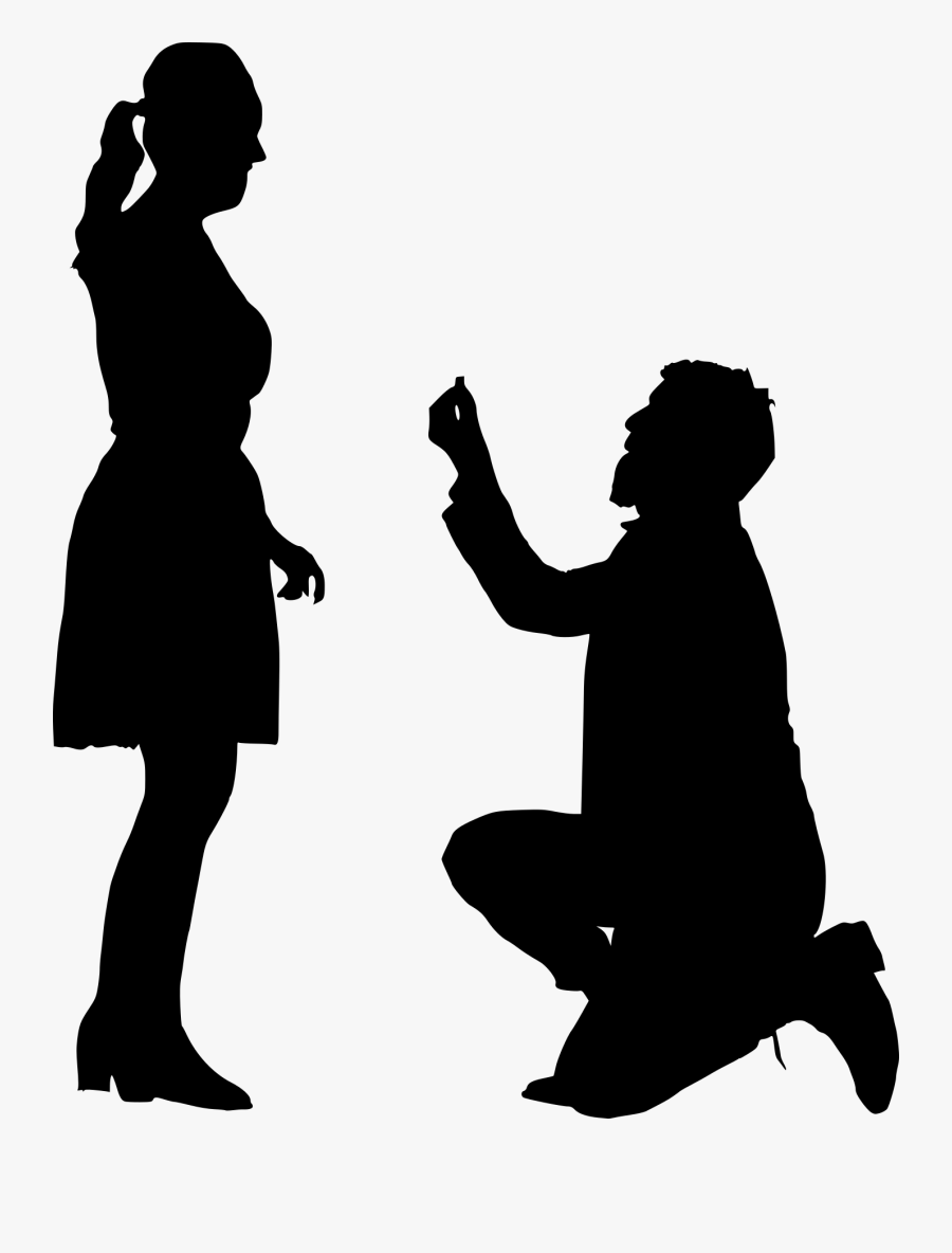 Transparent Proposal Clipart - Couple Proposing Silhouette Png , Free ...