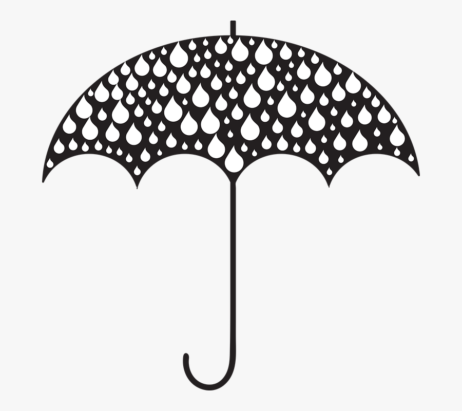 Rain Drops Png -rain Drops Weather Climate Open Protection - Umbrella With Rain Art, Transparent Clipart