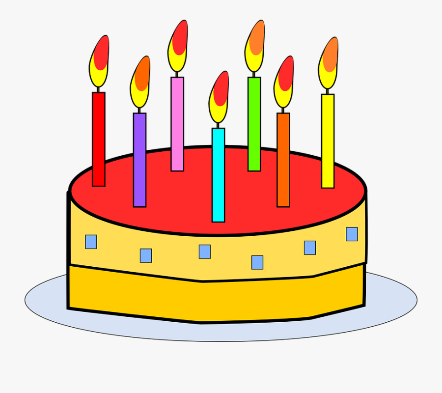 Birthday Cake, Food, Cake, Candle, Birthday - Birthday Cake Images Cartoon, Transparent Clipart